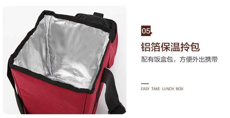 Khóa và khóa thùng cách nhiệt Thùng lưu trữ bằng thép không gỉ 2L với thùng gạo tích hợp hộp cơm trưa di động ba lớp dung tích lớn - Hộp cơm điện sưởi ấm cặp lồng điện