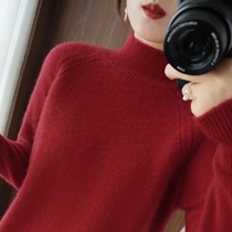 DonLevia ~ 2021 new autumn-winter knitted cashmere sweatshirt woman half-height collar fur coat with warm deity