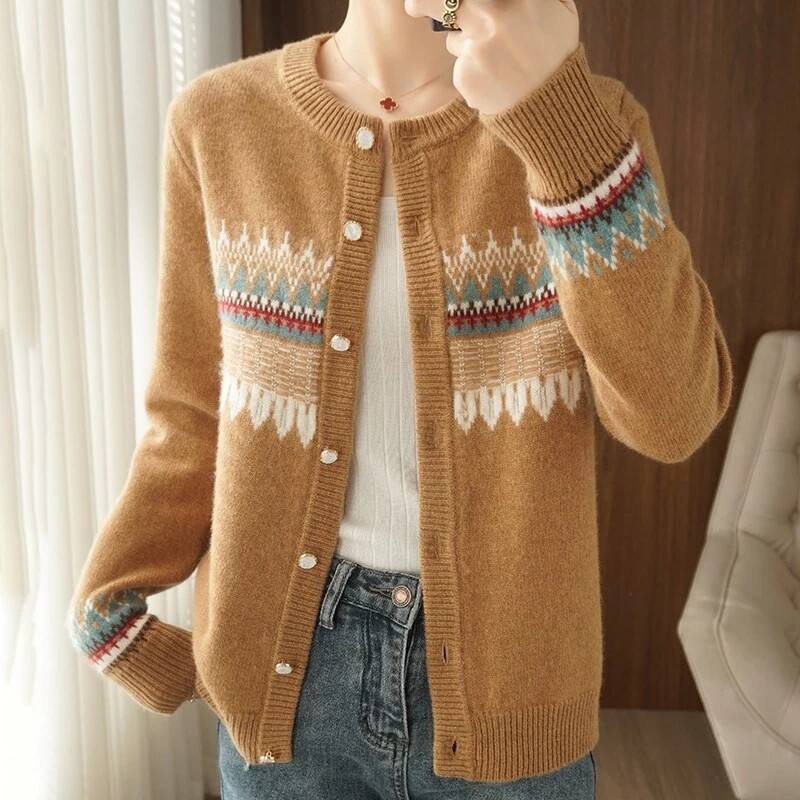 DonLevia ~ autumn winter new cashmere sweatshirt women's round collar thickened loose short fur coat retro and lazy