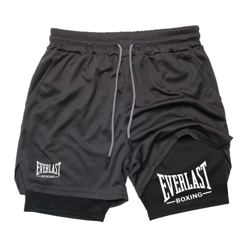Ufc New Fighting and Fitness Shorts Mma Muay Thai Printed New Double-Layer T-Shirt Sports Shorts for Men and Women
