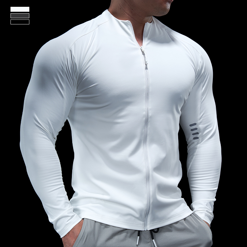 Domineering Muscular Men's Sports Fitness Jacket Running Training Cycling Clothing Quick-Drying Long-Sleeved Tights Autumn