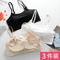 Sling bra-type underwear girl bottoming anti-light small vest with chest pad gathering chest wrap high school student bra