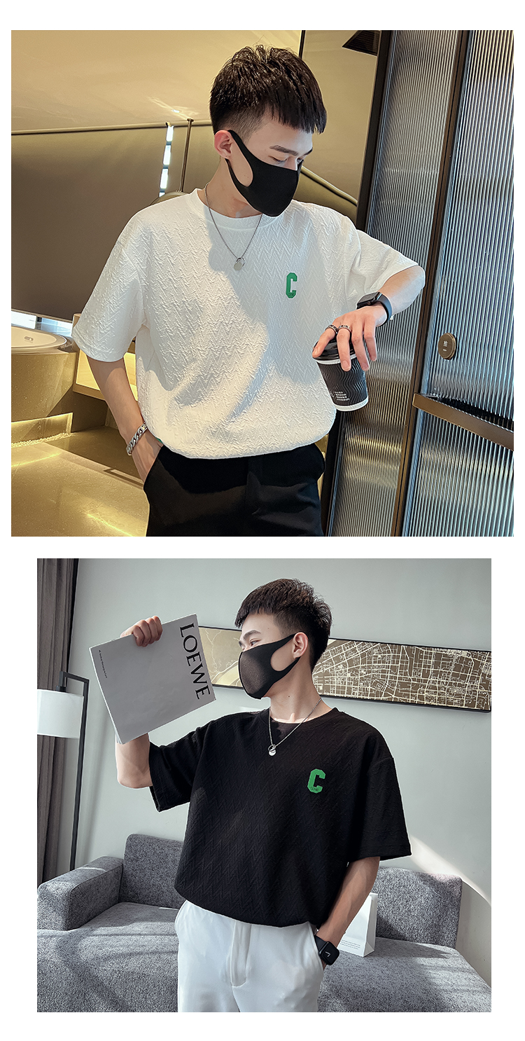 Men's short sleeved for summer, new 2022 Korean version trend, handsome round neck, simple and fashionable T-shirt top_voghion.com