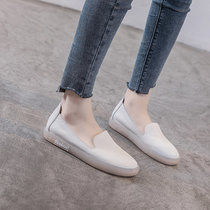 Son Girl Genuine Leather Flat Bottom Soft Bottom Mom Single Shoes Non-slip Lefu Shoes Women Autumn 2020 New Retro Flat-bottomed Pregnant Women Shoes