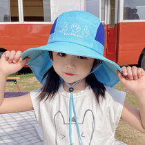 2022 new hat boys and girls universal summer sunscreen sunshade fisherman hat outdoor baby face protection sun hat