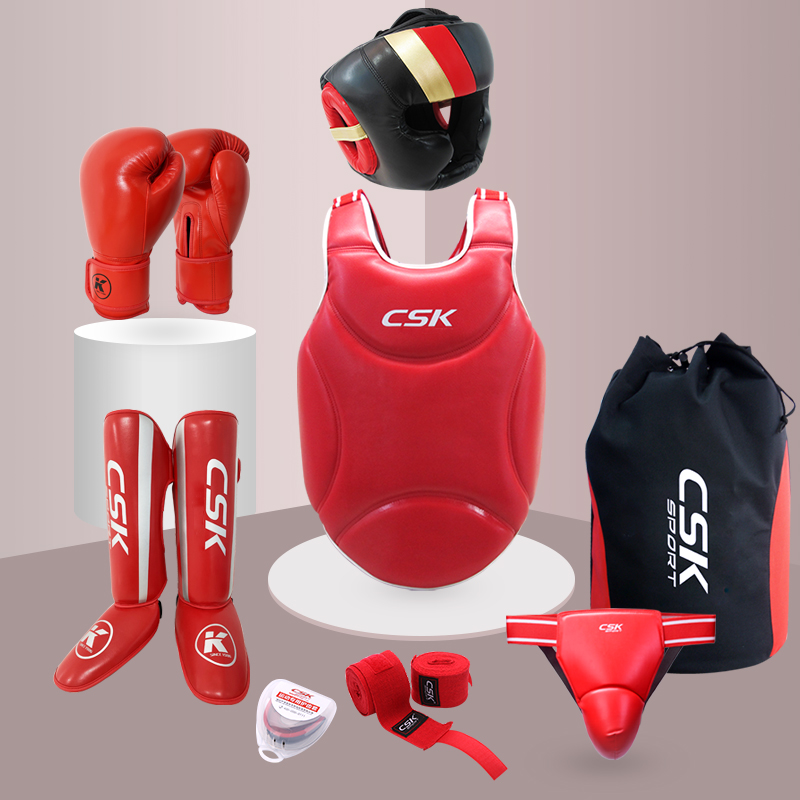 Zhongcheng Wang Scattering Protection Kits for the full set of adult children Gdou Boxing Boxing Thai Boxing Protect Chest Boxing and Training Protection Kit