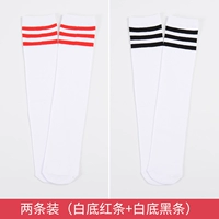 Красная бар+черная полоса [средние чулки]