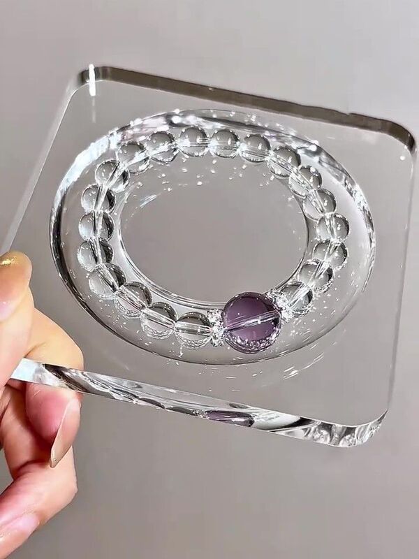 Natural Colored Rabbit Hair Crystal Bracelet for Women, Yellow and Red Rabbit Hair Bracelet for Men and Women, Good Luck Charm