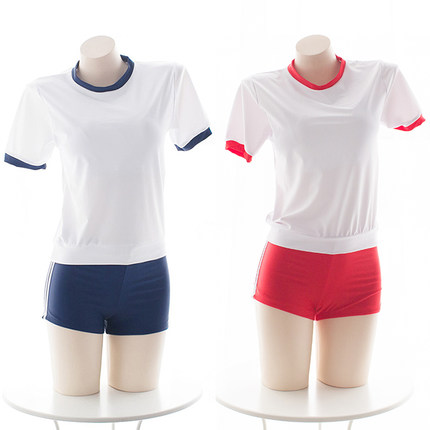 七了个三 保守分体日系动漫体操服泳衣运动风格运动服游泳衣-tmall.com天猫