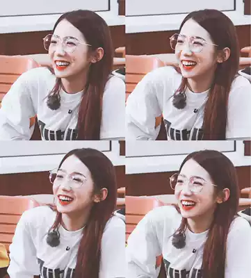 Rocket girl Meng Meiqi with polygonal face small ultra-light 10g glasses frame