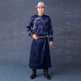 蒙美人 Монгольская мужская одежда Монгольские халаты халаты в стиле этнических меньшинств мужские туристические фотографии Монгольская одежда восстанавливает древние традиции