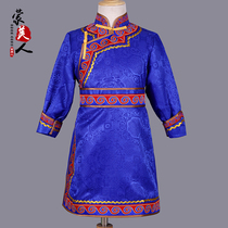 New boys Mongolian robes long minority childrens clothing handmade traditional children Mongolian performance clothing daily wear