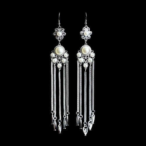 Длинные металлические серьги с кисточками, этнический аксессуар, женский стиль, этнический стиль