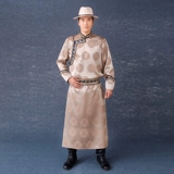 蒙美人 Монгольская мужская одежда Монгольские халаты халаты в стиле этнических меньшинств мужские туристические фотографии Монгольская одежда восстанавливает древние традиции