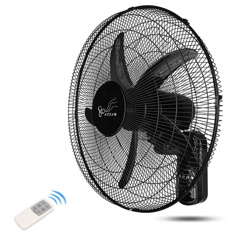 ASSAM powerful large wall fan remote control black 20 inch wall-mounted electric fan silent household dormitory wall fan 500mm
