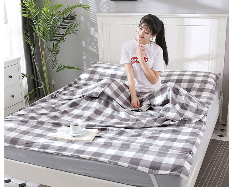 Детский спальный мешок 无印良品纯棉隔脏睡袋出差旅行便携式床单被套宾馆双人水洗棉被单 Muji