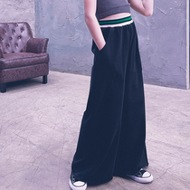 Cold Bridesmaid Custom Children Pure Cotton Wide Leg Long Pants Jazz Dance Performance Tightness Waist West Pants Horn Pants Parent-child
