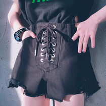 Cold bridesmaids custom girls Summer denim shorts 100 lap court windy high waist hot pants jazz dance pants parent-child