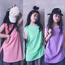 Cold bridesmaids customised men and women pure cotton inside lap sleeveless vest baby soft blouse T-shirt 100 hitch for a child