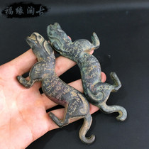Antique antique miscellaneous collection Bronze Tiger talisman pure copper cast old bronze old goods old objects antique