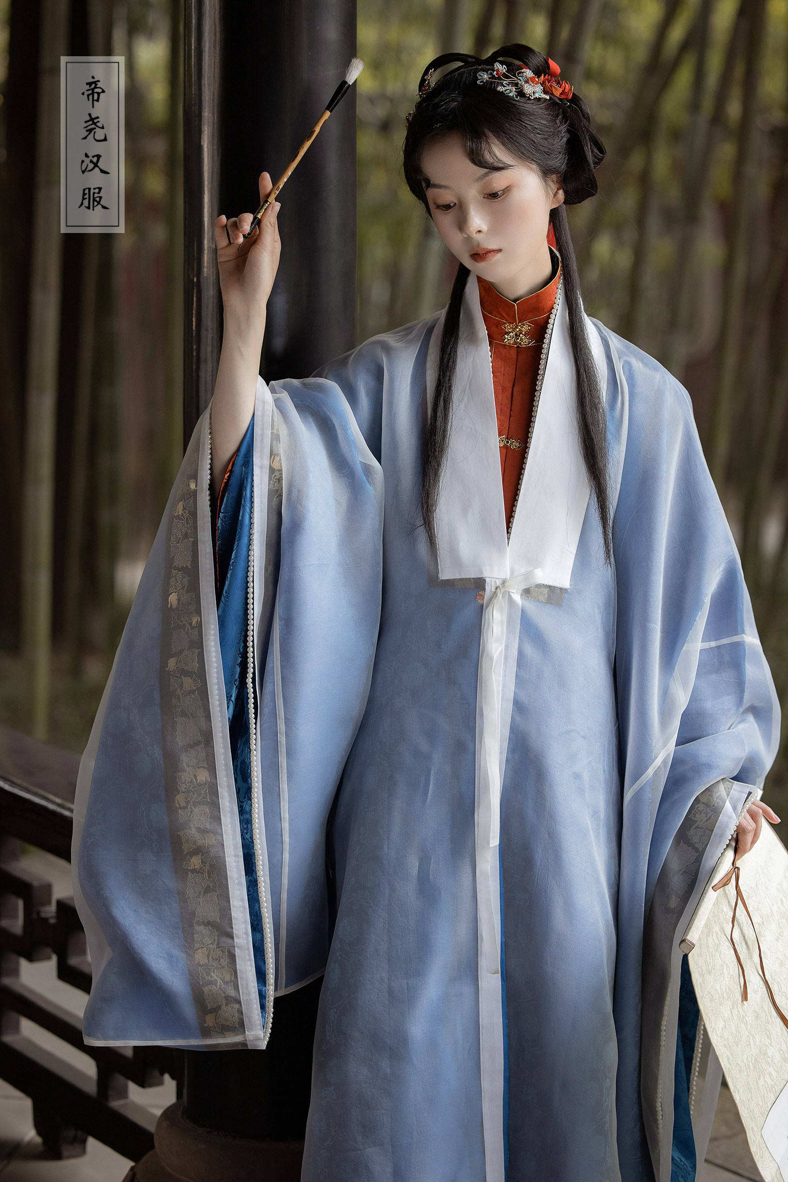 Старинное пальто 披风帝尧汉服覆原彷古画配色披风原创大袖