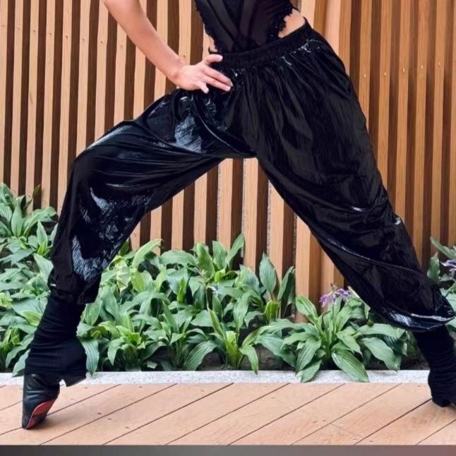New Dance Clothing Latin Dance Clothing Adult New Practice Clothing Performance Clothing Teaching Imitation Patent Leather Shiny Pants New Dance Clothing Latin Dance Clothing Adult New Practice Clothing Performance Clothing Teaching Imitation Patent Leather Shiny Pants