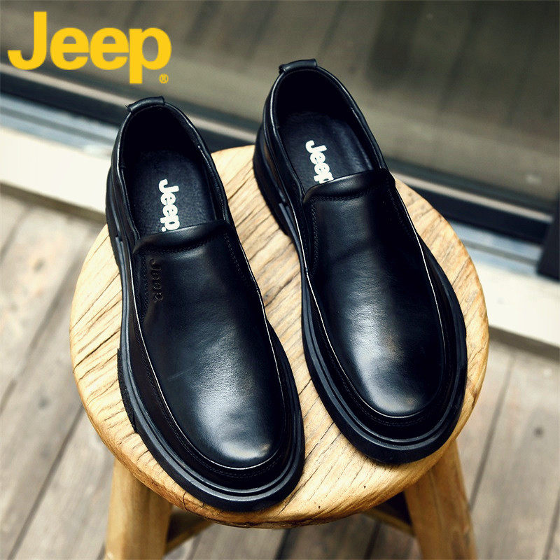 jeep jeep casual leather shoes men's business dress beanie tide shoes leather shoes men's shoes 2022 new autumn