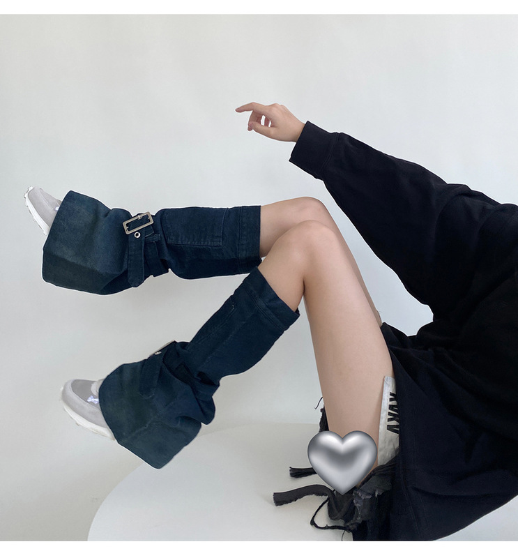 American Denim Pile Socks for Women Workwear with Blue Gradient Half-Leg Socks Subculture Y2K Trumpet Wide-Leg Socks American Denim Pile Socks for Women Workwear with Blue Gradient Half-Leg Socks Subculture Y2K Trumpet Wide-Leg Socks