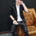 Mùa hè nam phù hợp với phiên bản Hàn Quốc của xu hướng tay áo khoác mỏng phần tóc stylist Slim đẹp trai bộ nhỏ - Suit phù hợp quần tây nam Suit phù hợp