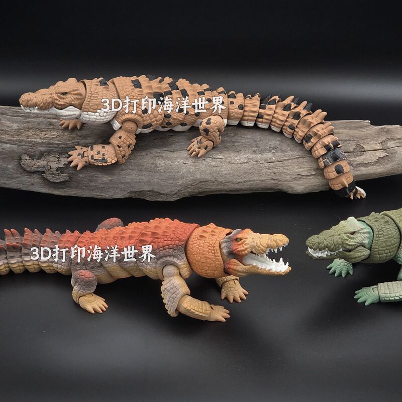 3D Printed Black Saltwater Crocodile Simulation Crocodile Figurine, Saltwater Crocodile with Fully Movable Joints, New Crocodile Toy 3D Printed Black Saltwater Crocodile Simulation Crocodile Figurine, Saltwater Crocodile with Fully Movable Joints, New Crocodile Toy