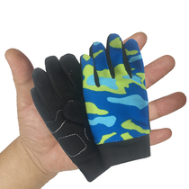 Childrens shock absorption wear-resistant gloves thin camouflage non-slip elastic breathable children baby roller skating horizontal bar cycling football