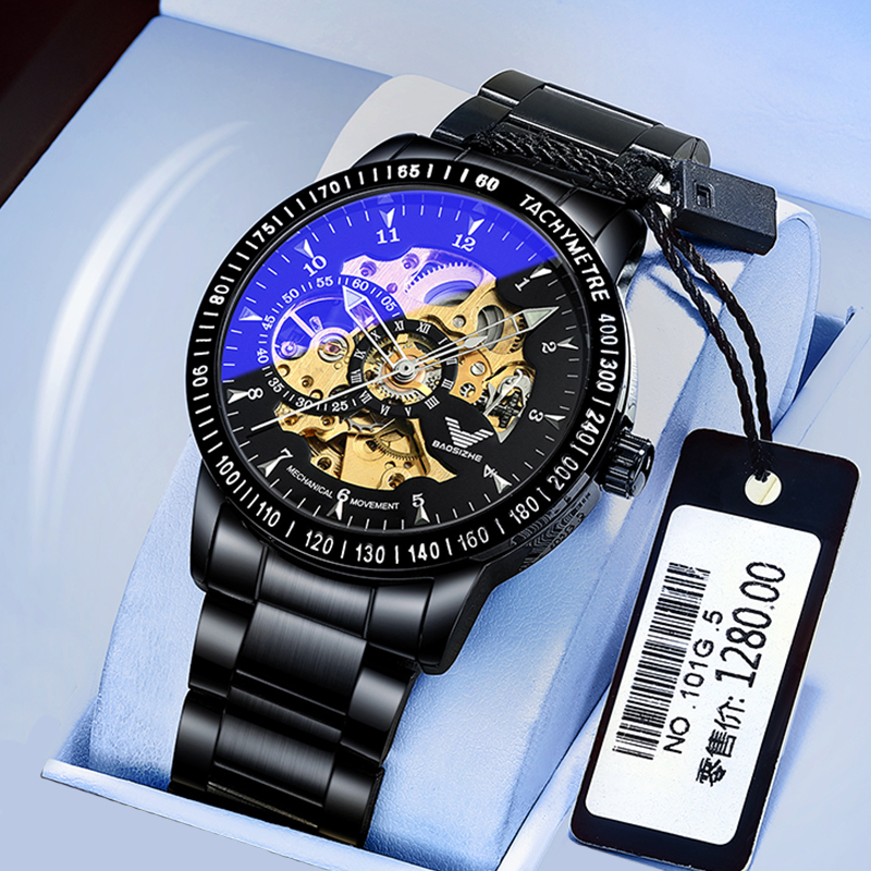 Swiss Genuine Brand Fully Automatic Mechanical Watch for Men, Solid Stainless Steel Band, Waterproof, Student Men's 2026 New Model