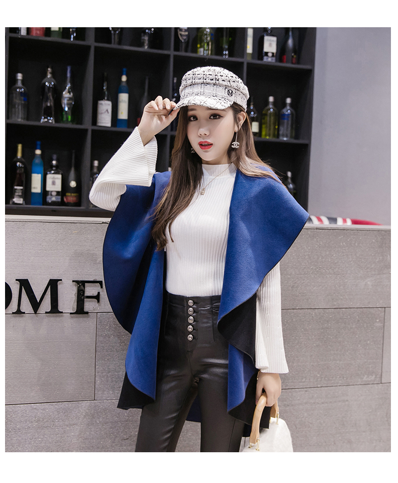 Mùa thu và mùa đông của phụ nữ áo khoác len hai mặt mới kích thước lớn áo rộng học sinh áo choàng mỏng manh hoang dã - Áo len lót đôi áo khoác nhẹ nữ