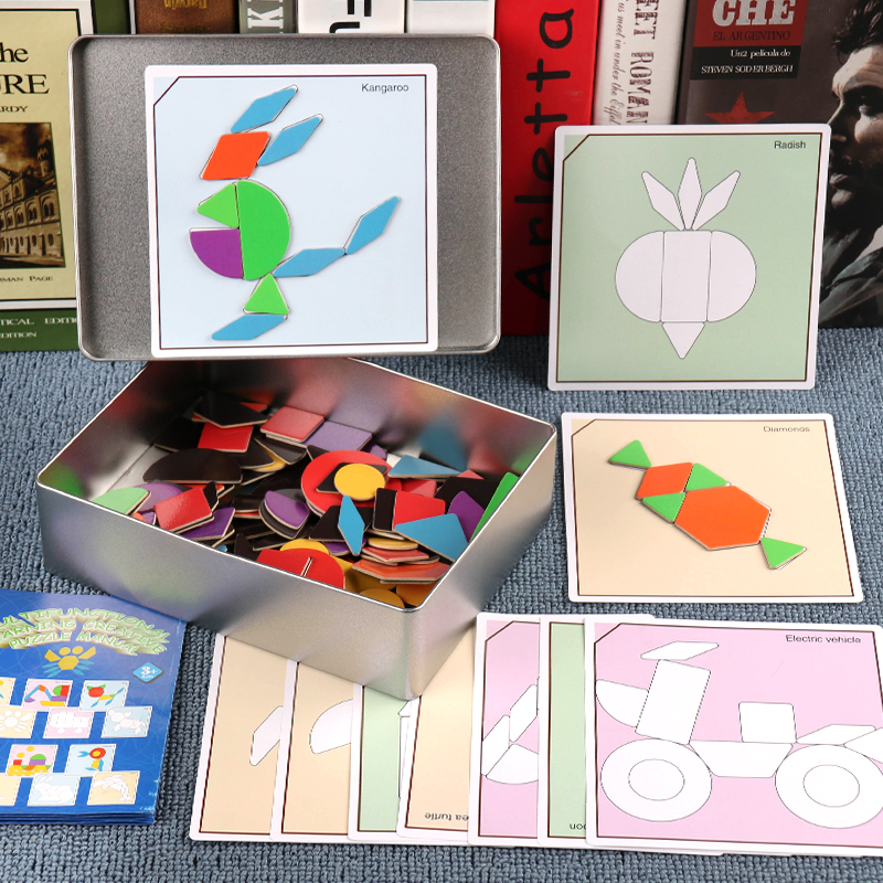 Magnetic children's jointed boards Toys 3-6 years old Magnetic building blocks Baby Early teaching Puzzle Young Children Seven Smart Board Intellectual Puzzle