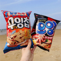 Charcoal barbecue Korean seafood flavor puffed snacks grilled fish for Shanghai style puffed Korean Lotte original import