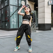 Hip-hop cô gái nhảy đường phố bộ trống biểu diễn thủy triều cat mẫu giáo trang phục biểu diễn áo dài quần áo khiêu vũ jazz - Trang phục