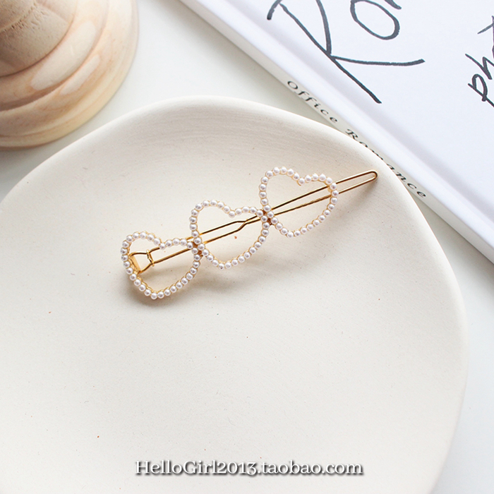 Chic gió cổ tích nhỏ ngọc tình yêu ngôi sao năm cánh kẹp tóc lưới bên đỏ clip bangs clip kẹp tóc phụ kiện tóc Hàn Quốc - Phụ kiện tóc bộ dây buộc tóc cho bé gái