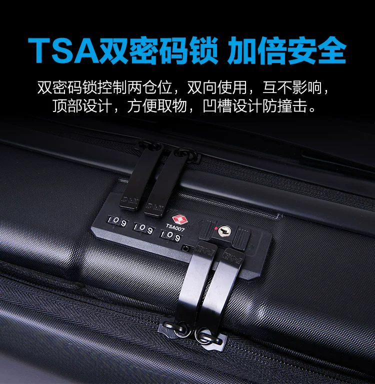 Vali kinh doanh nam phổ quát xe đẩy trường hợp 18 hộp mật khẩu nội trú 20 nam vali 24 inch phía trước mở nắp thủy triều - Va li