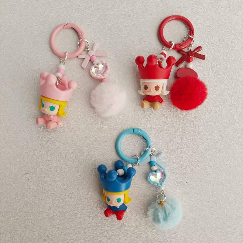 Cute Sp Crown Jasmine Red Sitting Series Keychain Trendy Blind Box Figurine Phone Chain