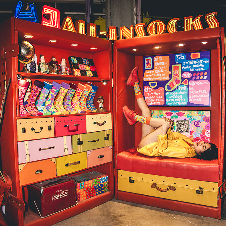 ALLIN SOCKS 6 Independent design Retro bags Coloured original Cebu MAGIC AUTUMN AND WINTER THICK Colorful Socks