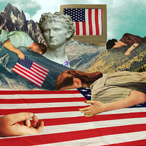 US to take home US flag tapestry table bussand releases door curtain
