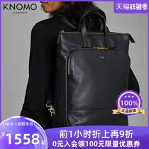 KNOMO leather business backpack Female couple portable shoulder travel backpack Fashion casual waterproof backpack