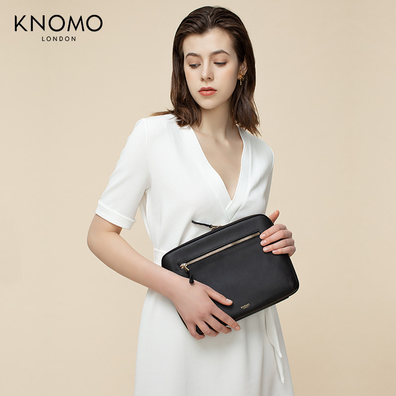 KNOMO UK Tide Cards Business Hand Grab Bag Letter Enveloping Large Capacity Men's Bull Leather Leather 11 inch