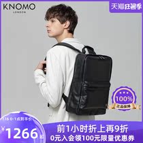 KNOMO leather shoulder bag mens business British leather mens backpack 2021 new computer bag commuting to work