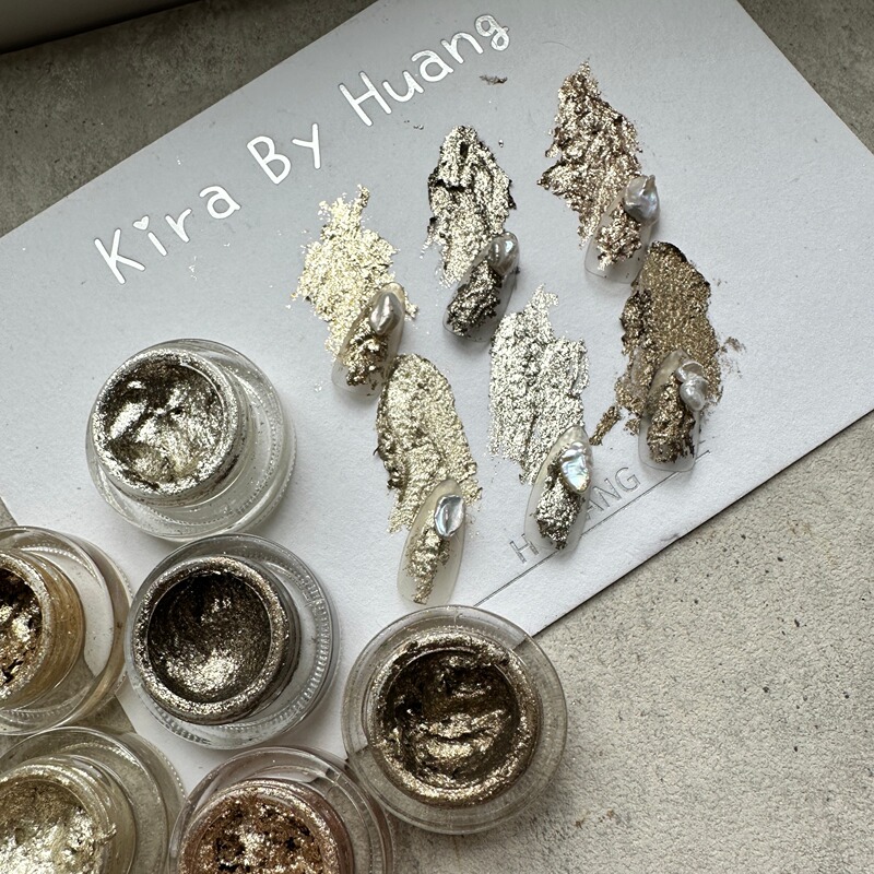 Shimmering Nail Art, Metallic Paste, Astringent Materials, Three-Dimensional Metallic Feel, High-End Ins-Style, Kira by Huang