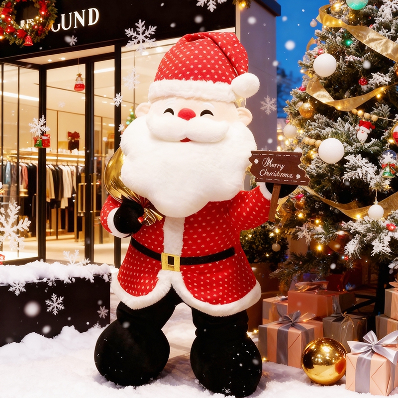 Santa Claus Plush Toy Doll Gift for Girlfriend Hotel Lobby Decoration Large Ornament
