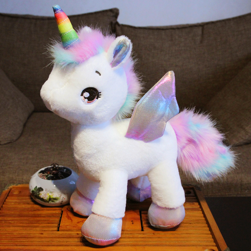 Unicorn Plush Toy Doll Pink Little Flying Horse Sleeping Pillow Doll Children's Birthday Gift for Girls