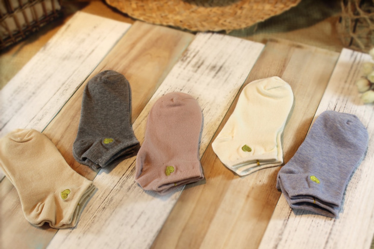 Mùa hè mỏng tất nữ cotton cotton Nhật Bản vớ yêu thêu vô hình vớ xu hướng Hàn Quốc thấp để giúp phụ nữ vớ - Bít tất nữ tất vớ