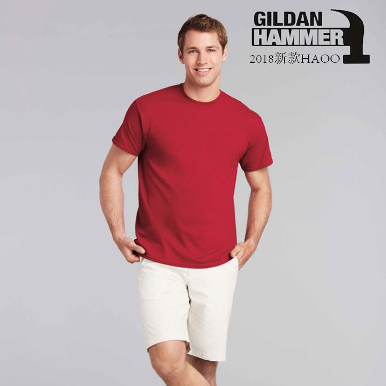Gildan Heavy-Duty Ha00 Hammer 205g Blank Solid Color Pure Cotton Round Neck Trendy Brand Loose Short-Sleeve T-Shirt Gildan Heavy-Duty Ha00 Hammer 205g Blank Solid Color Pure Cotton Round Neck Trendy Brand Loose Short-Sleeve T-Shirt
