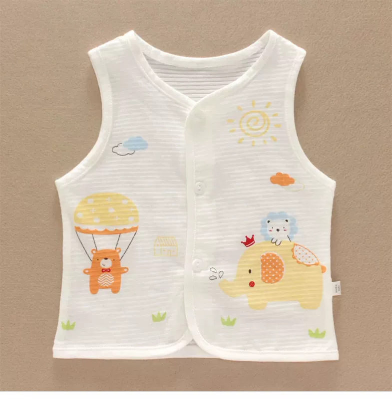 Mùa hè bé đảo bé bằng vải cotton tre siêu mỏng nam bé bé cotton cotton vest vest mềm - Áo ghi lê